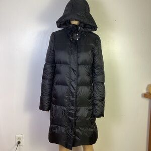 H&M Black Hooded Down Puffer Coat Sz M